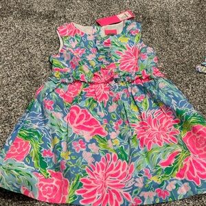 Lilly Pulitzer Pink and Blue Floral Kids Dress - annalee dress new